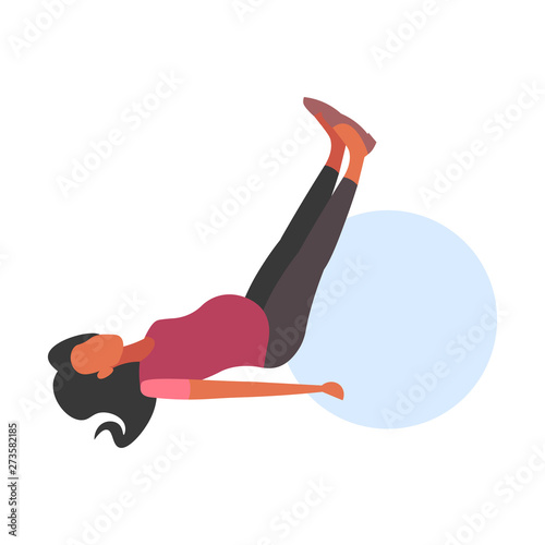 pregnant woman lying on gymnastic ball girl doing exercises with fitball workout fitness pregnancy healthy lifestyle concept full length flat