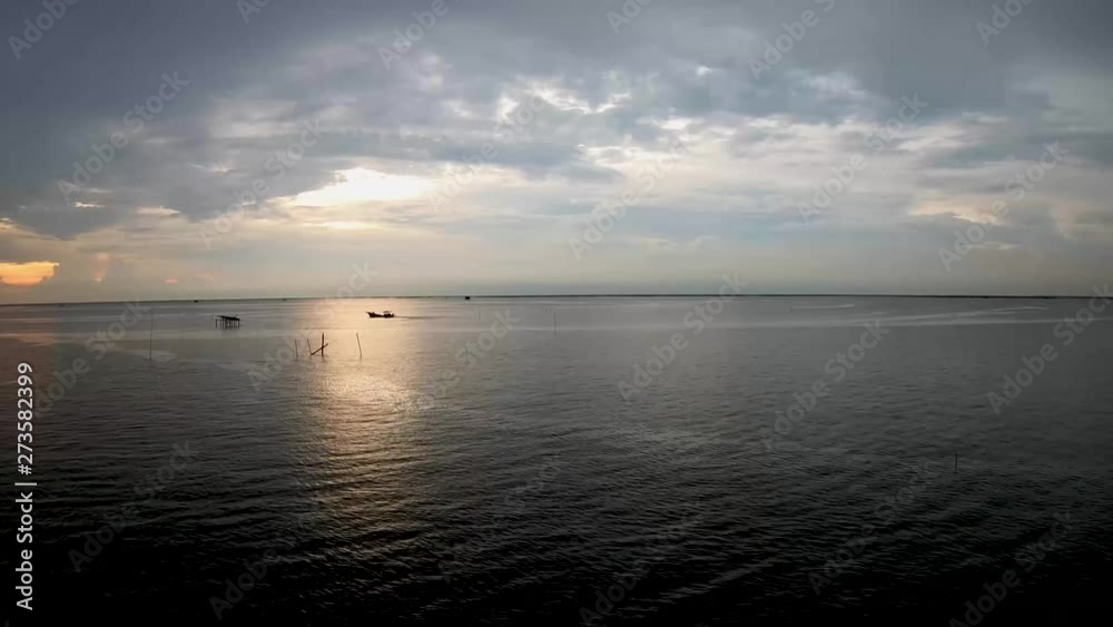 An aerial view and beautiful views of the sea at sunset. An aerial view and beautiful views of the sea at sunset.