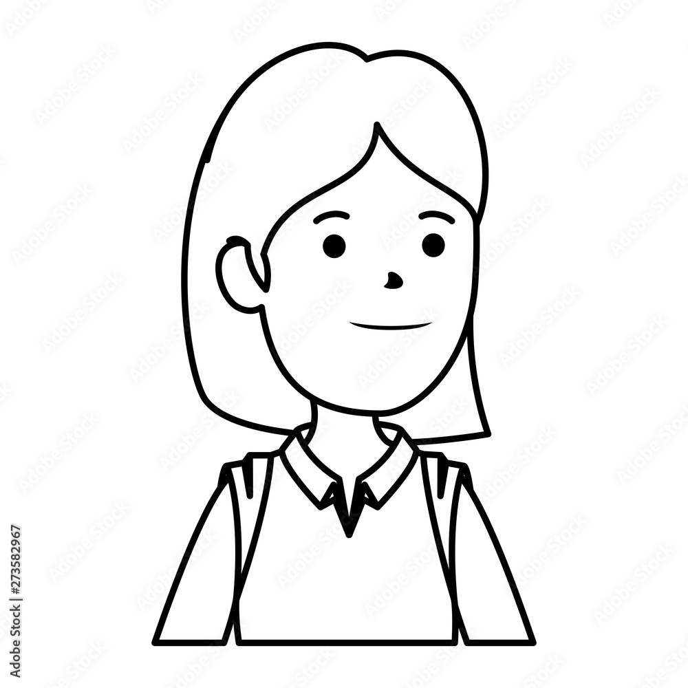 happy young woman avatar character