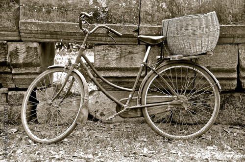 Rustic bike with basket