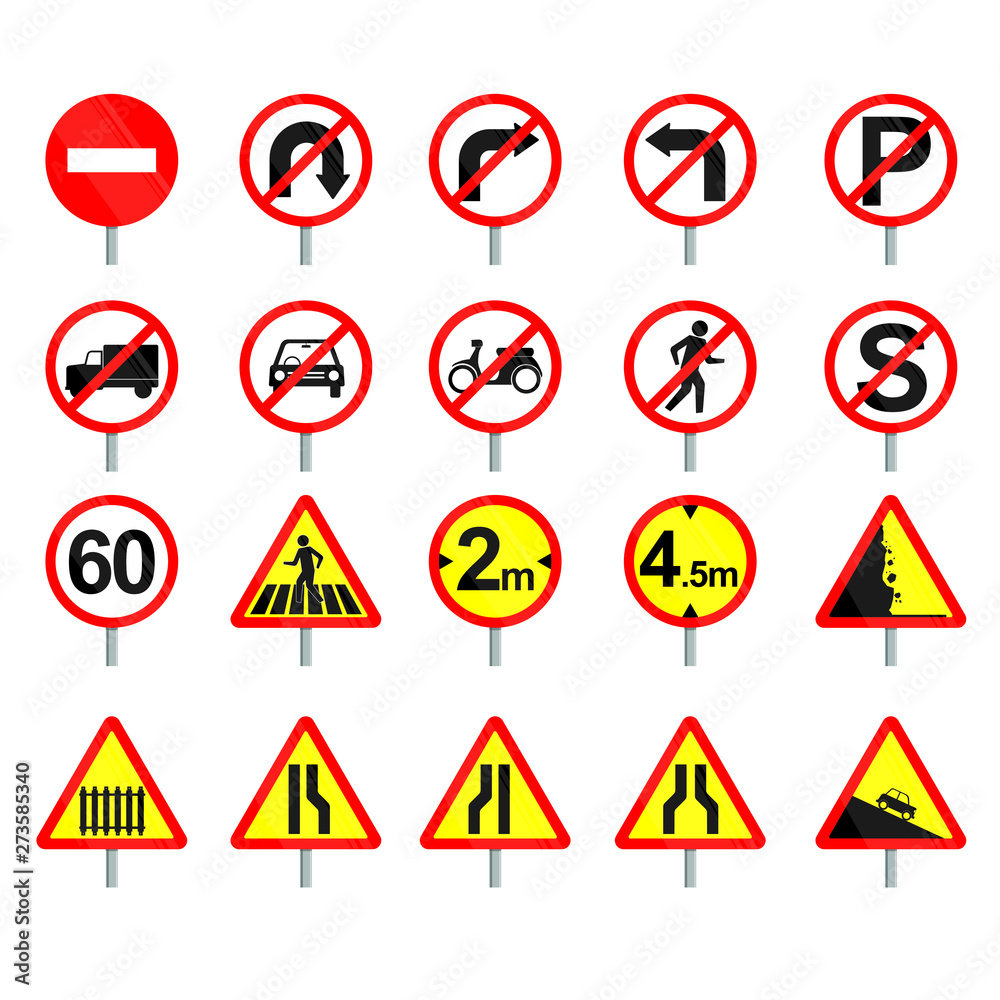 Various Vector of Traffic Sign Set Various Vector of Traffic Sign Set