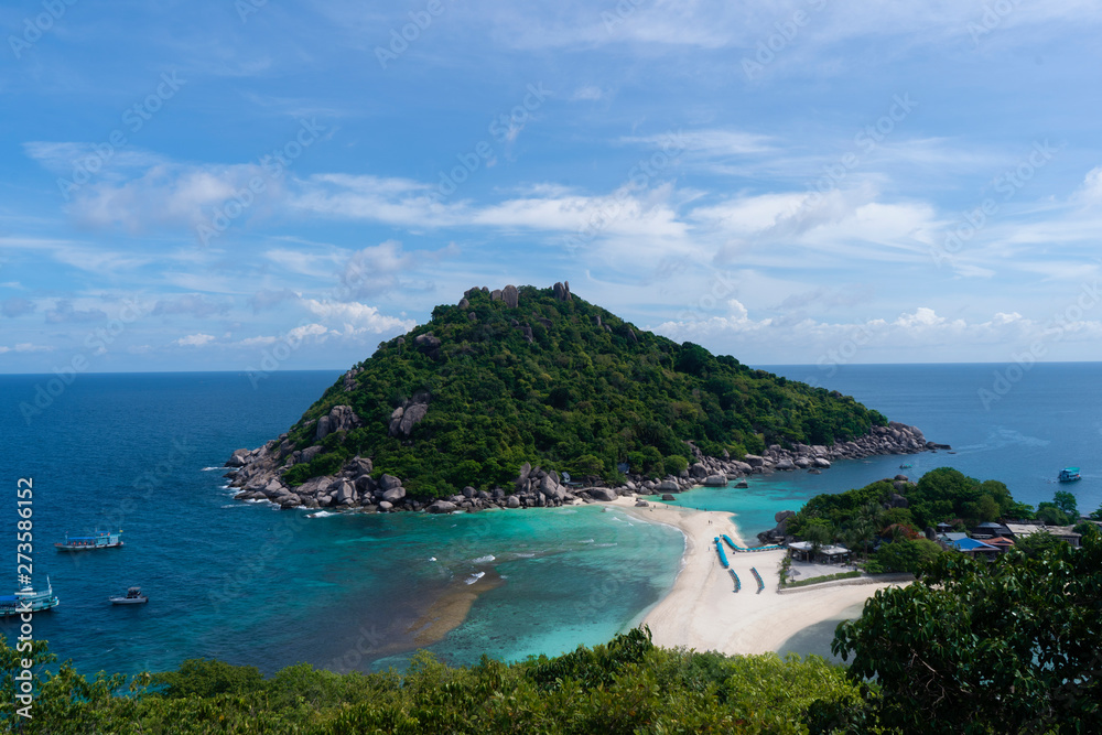the highest viewpoint of Nangyuan island, Koh Tao, Suratthani Thailand. this is one of the best destination of scuba diving spot in Thailand