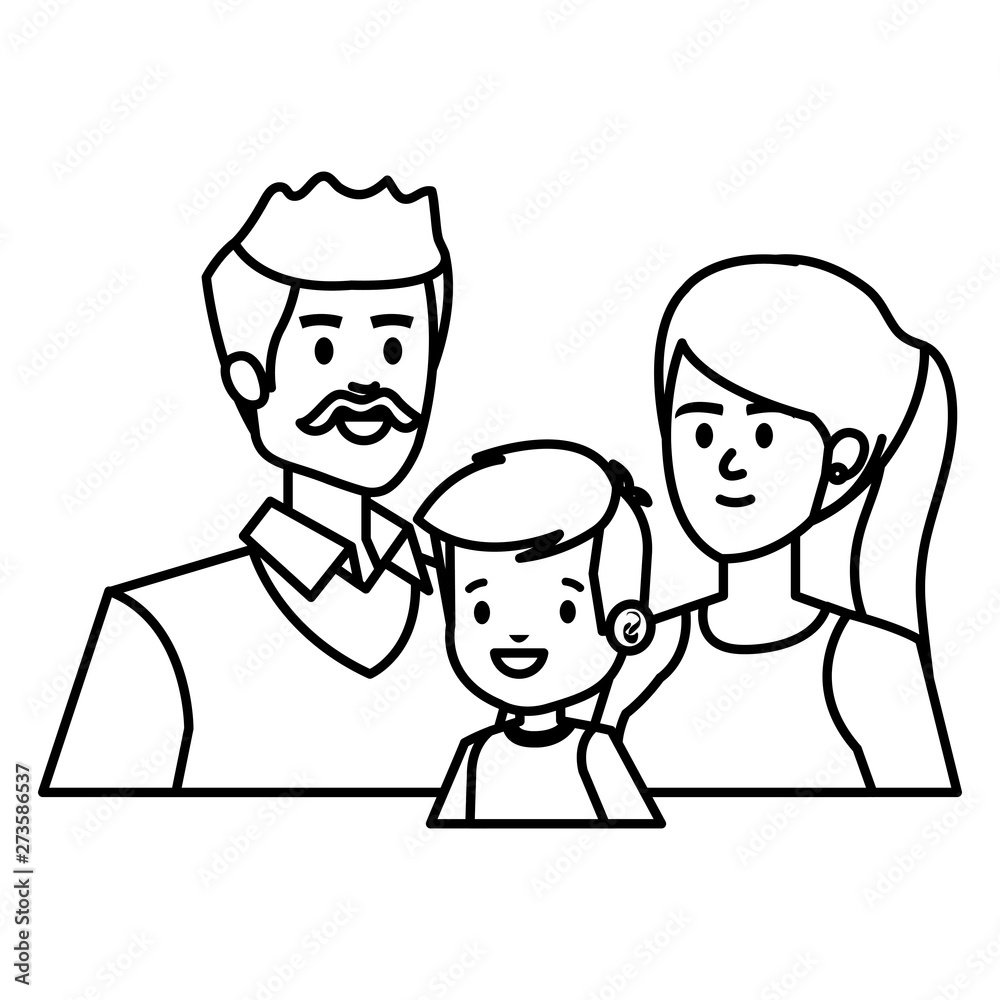 adults parents couple with little son adults parents couple with little son