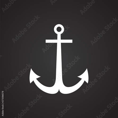 Anchor icon on background for graphic and web design. Simple illustration. Internet concept symbol for website button or mobile app.