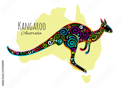 Ornate kangaroo, sketch for your design.