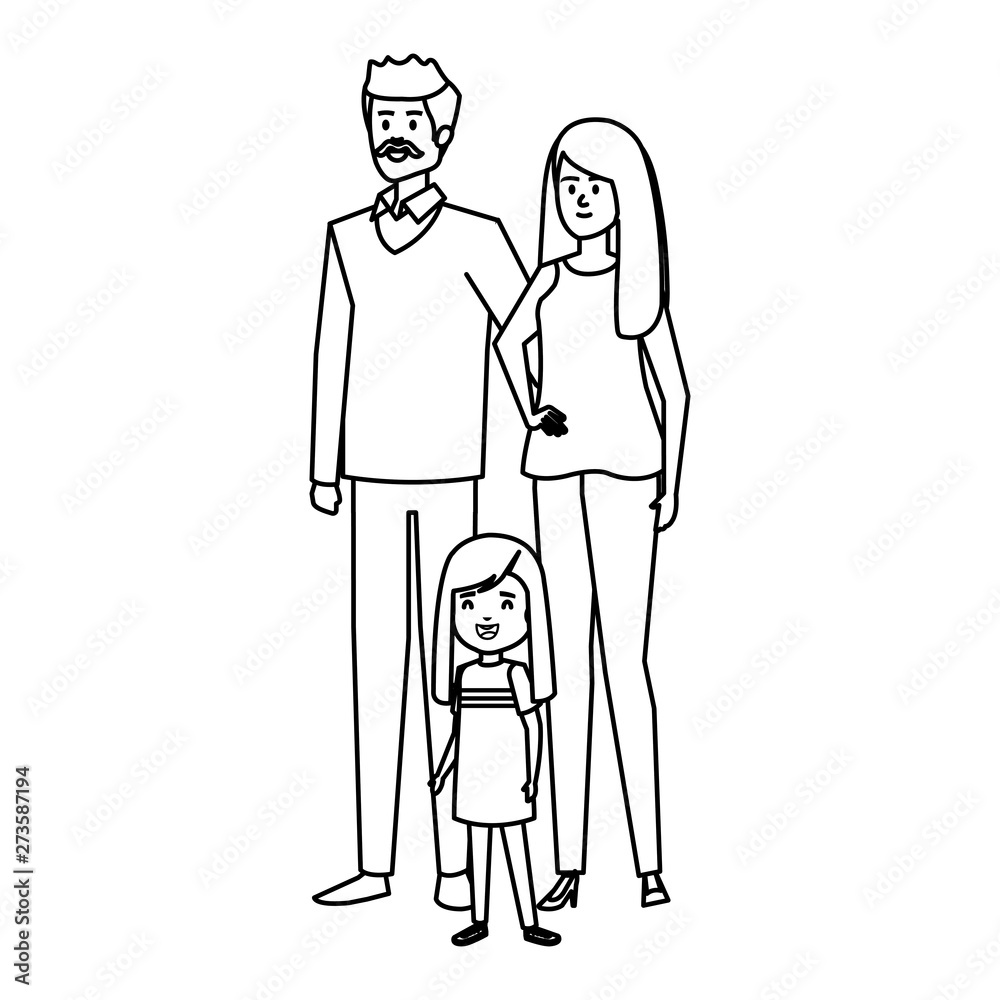 adults parents couple with little daughter adults parents couple with little daughter