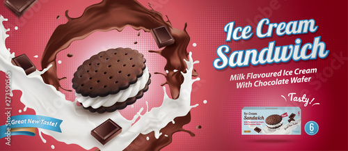 Ice cream sandwich cookie ads