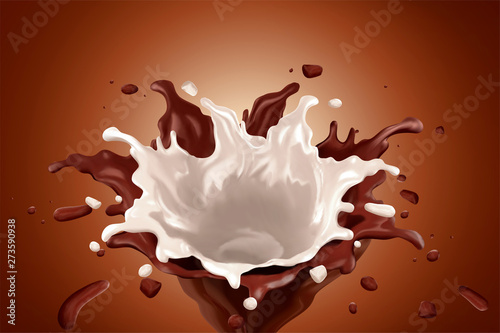 Chocolate splashing sauce