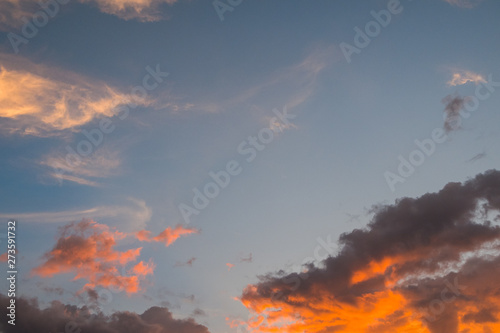 Beautiful sky after sunset, natural abstract background 