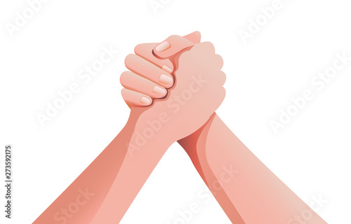 hands together holding  for unity vector illustration