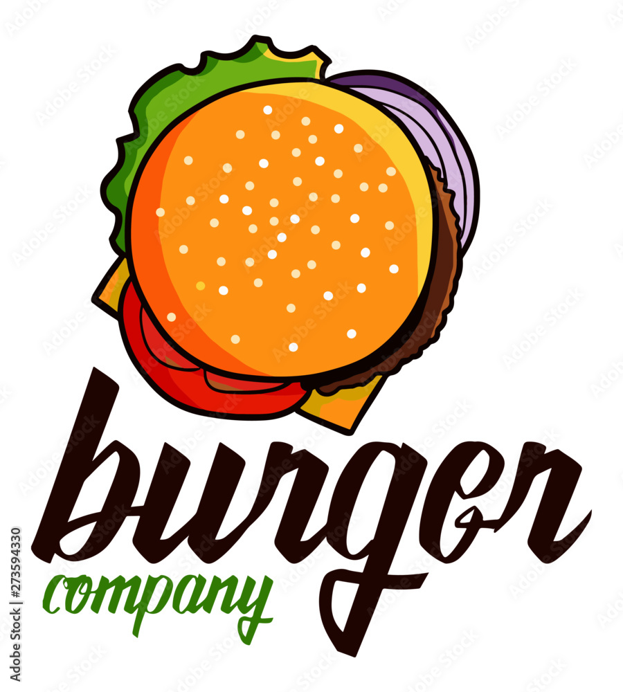 Cute and funny logo for hamburger store or company Cute and funny logo for hamburger store or company