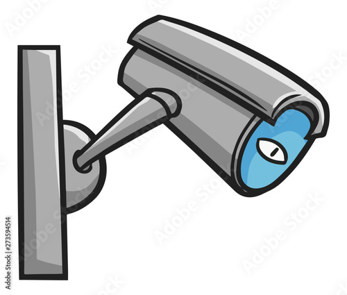 Cute and funny CCTV looking down - vector