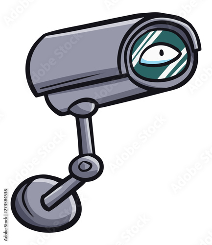 Cute and funny CCTV looking up - vector