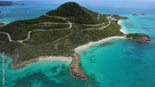 Aerial view of Hermitage bay, Antigua, Barbuda photo