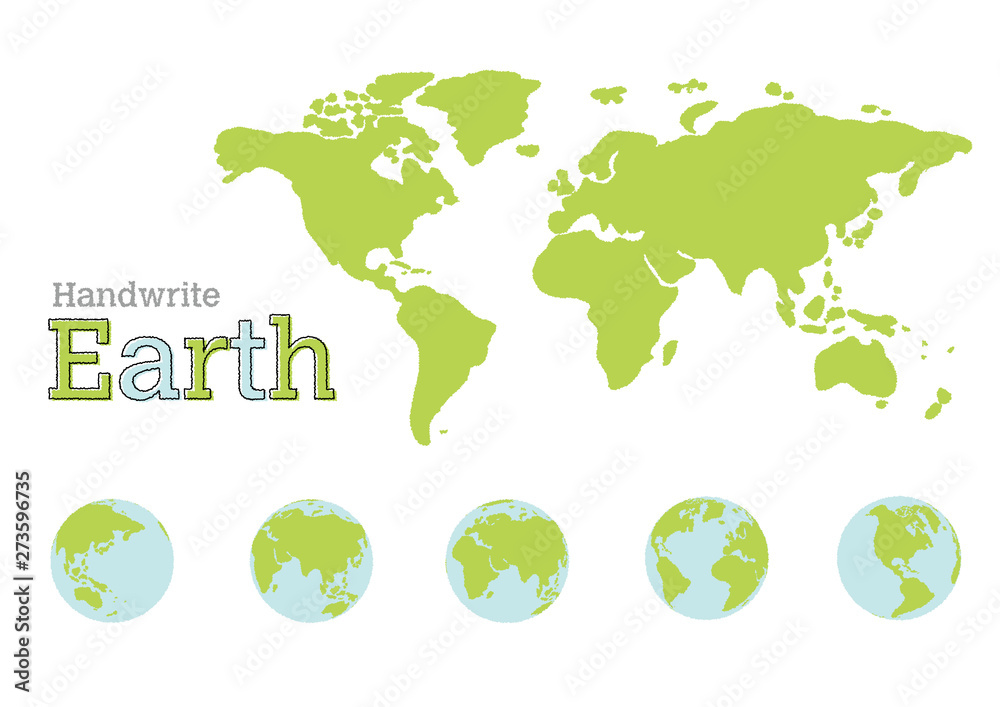 手書きの世界地図 地球儀 Stock Vector Adobe Stock