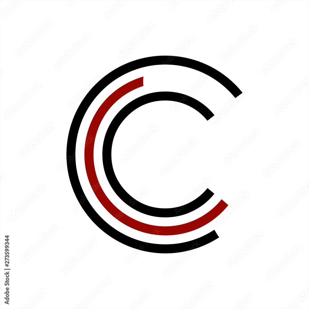 simple initials c, cc, ccc geometric network line and digital data logo	