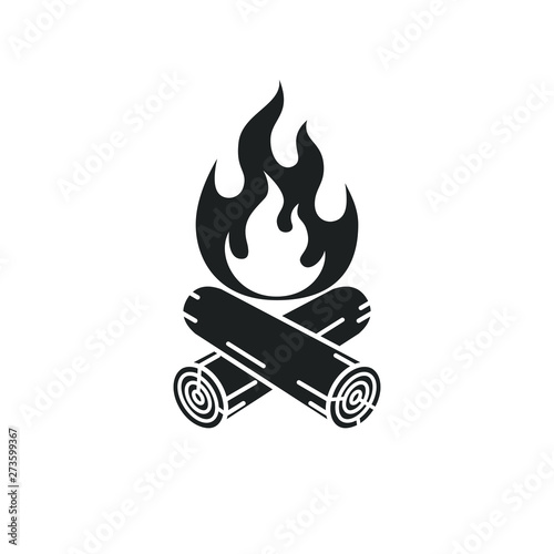 Campfire graphic icon. Campfire sign isolated on white background. Vector illustration