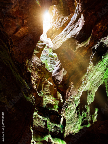 Light streaming into a canyon at Newnes photo