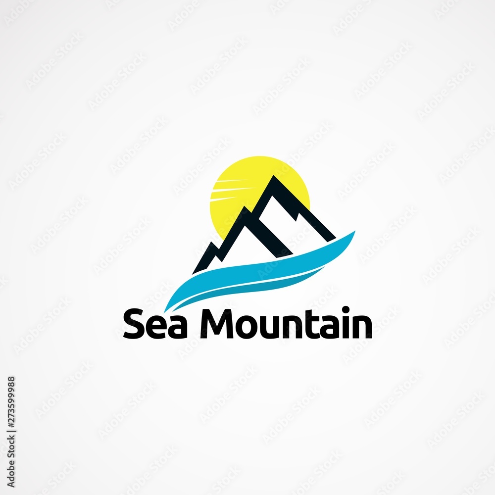 sea mountain logo concept designs, icon, element, and template for company sea mountain logo concept designs, icon, element, and template for company