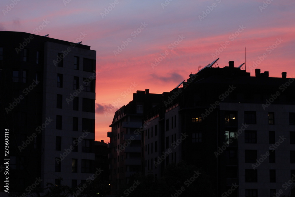 Town in the evening Town in the evening