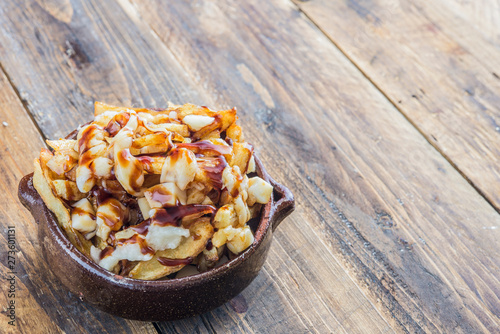 Poutine typical street food  in Canada