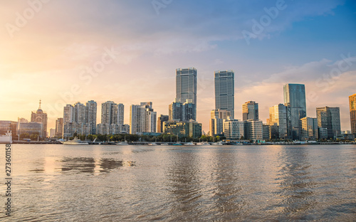 The West Side City Scenery of Huangpu River, Shanghai, China.