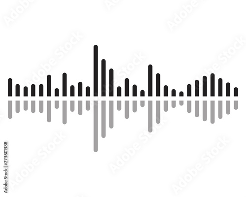Sound wave vector icon illustration design template