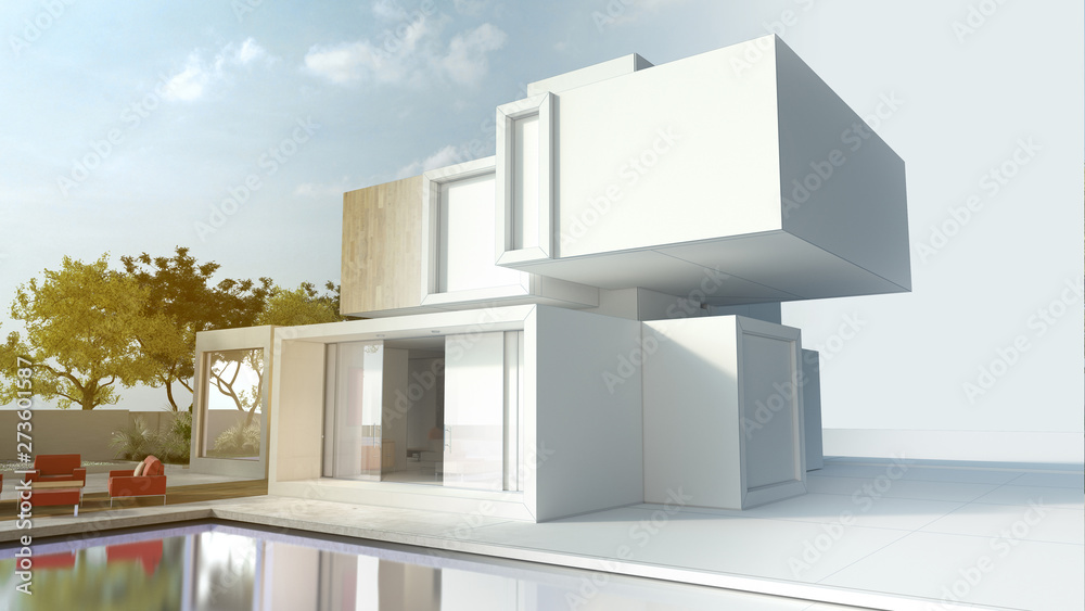 Architecture project from draft to final rendering Architecture project from draft to final rendering