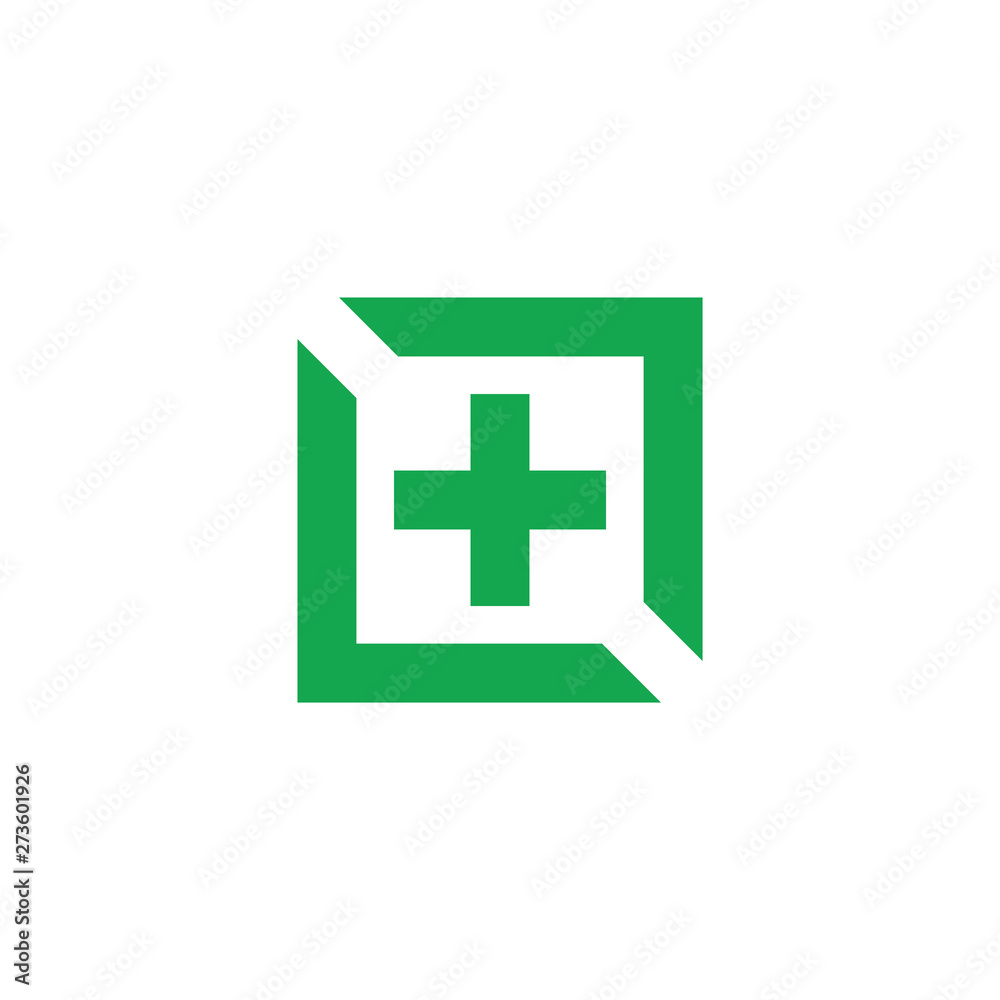Obraz premium plus medical square geometric logo vector
