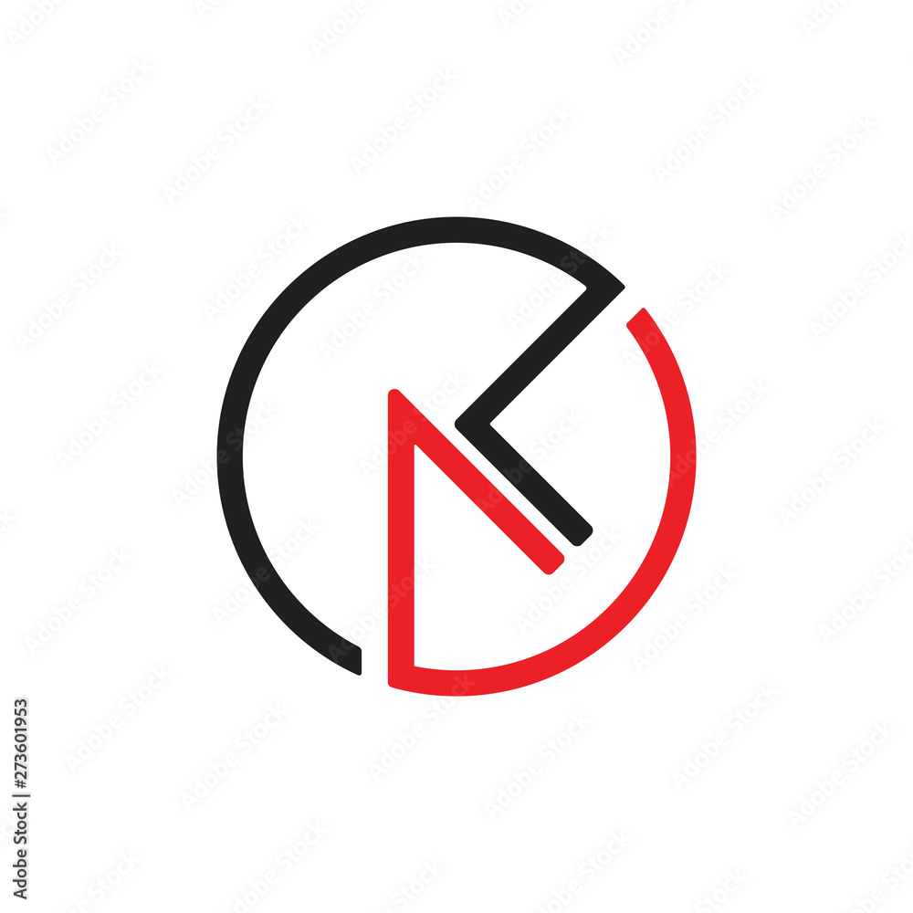 letter kl circle geometric line logo vector letter kl circle geometric line logo vector
