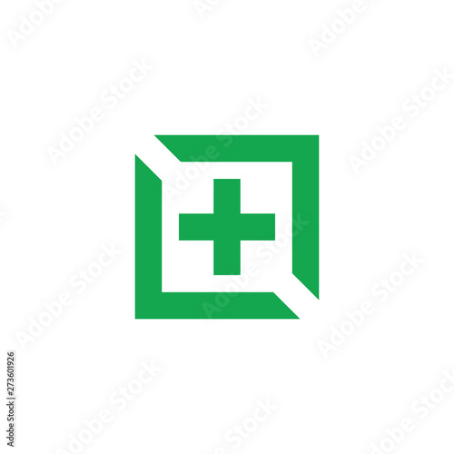 plus medical square geometric logo vector