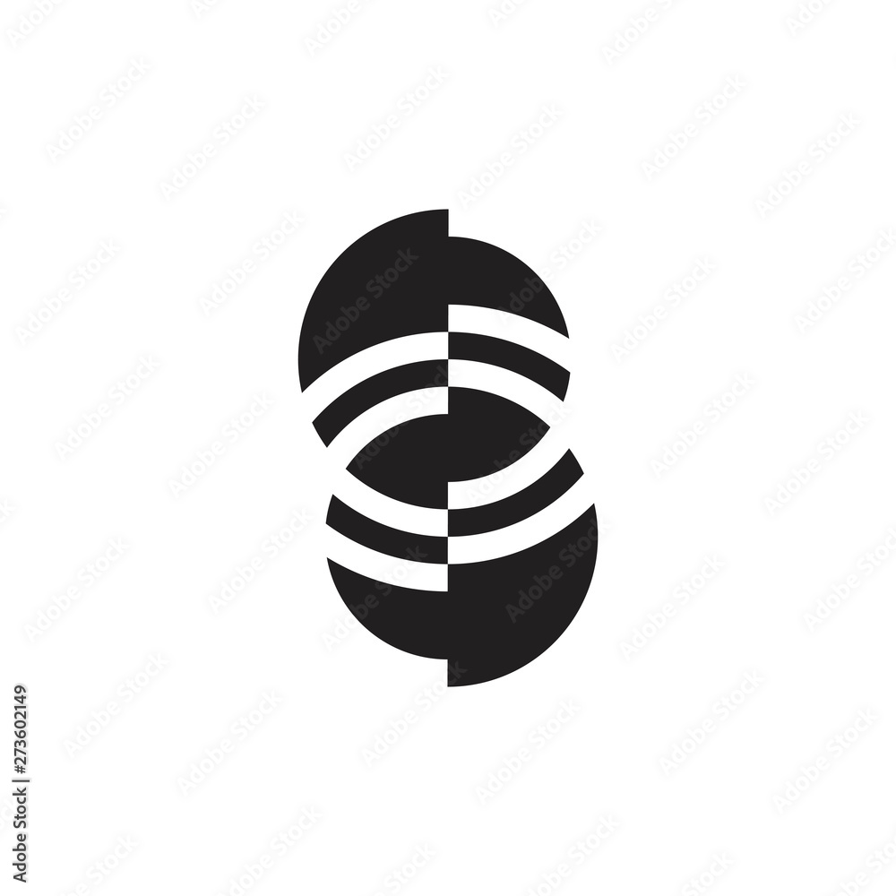 stripes geometric linked circle geometric logo vector