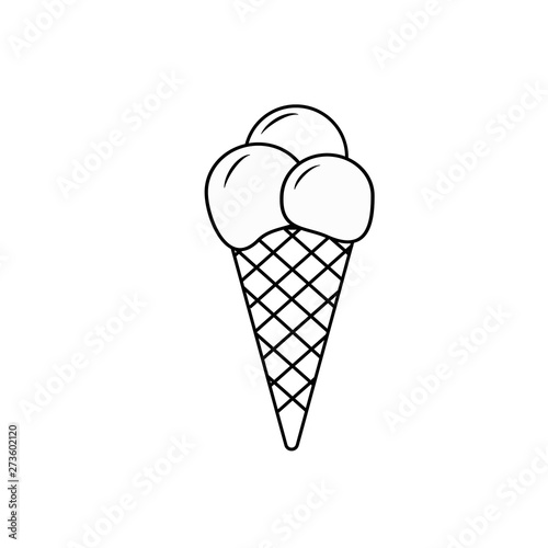 Ice cream vector icon on white background