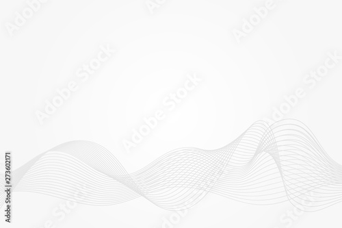 Abstract vector curve pattern. Grey and white gradient wave background. Blend illustration for design, decoration, web, concept, template