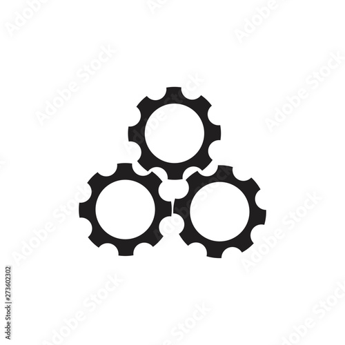 three cog machine symbol logo vector