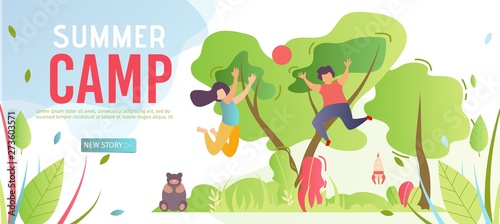Banner Template Advertising Summer Camp for Kids