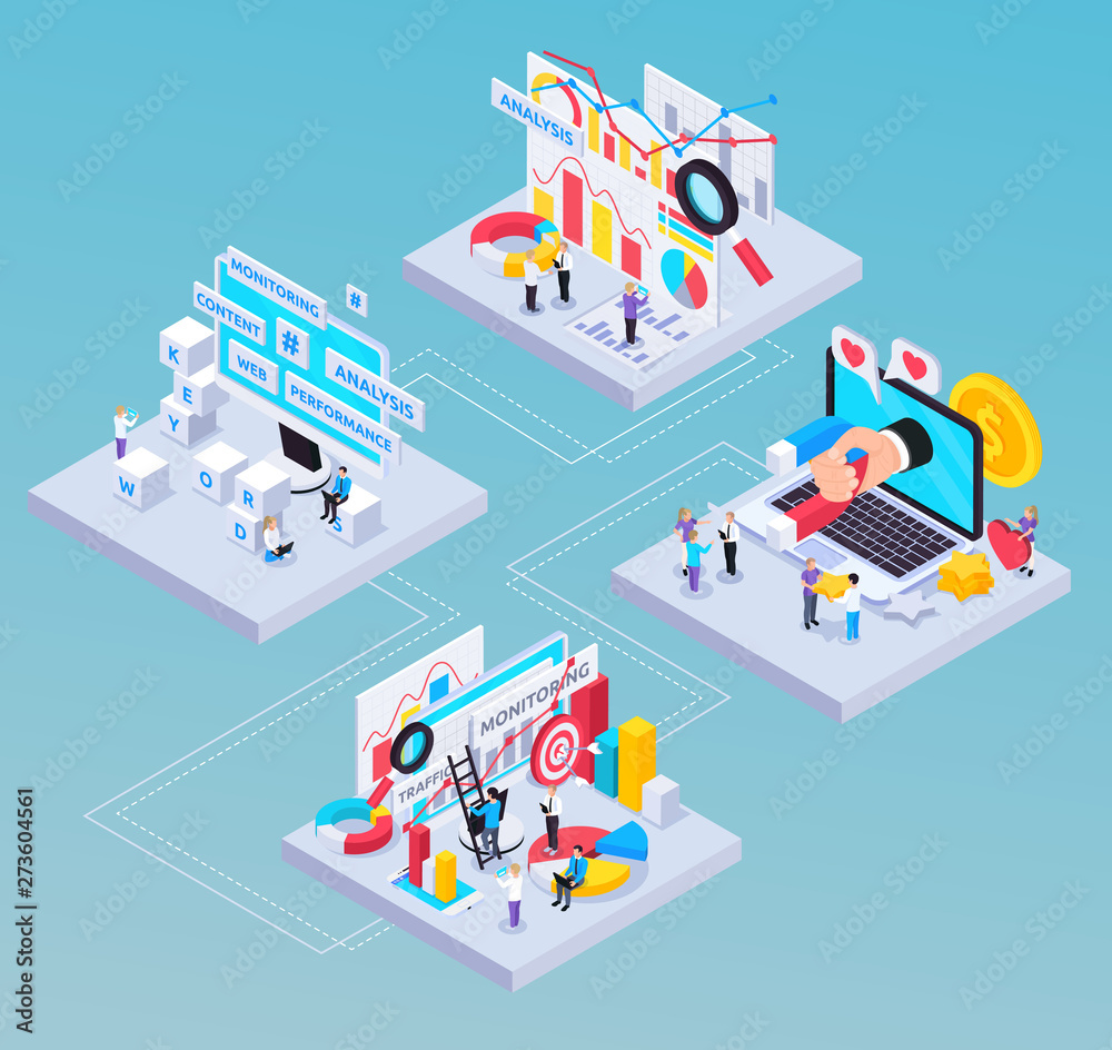 SEO Isometric Composition SEO Isometric Composition
