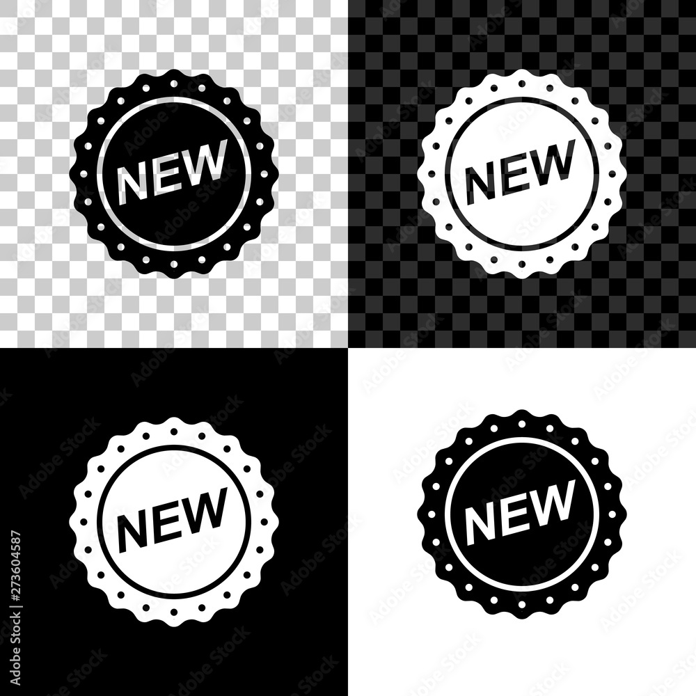 Label New icon isolated on black, white and transparent background. Vector Illustration