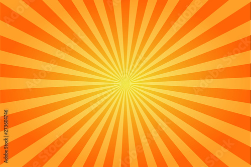 Sunburst retro sun rays yellow background. Abstract summer sunny. Vintage radial texture. photo