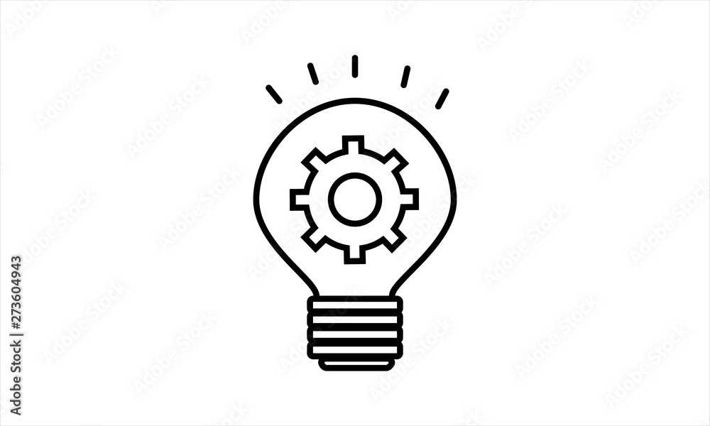 Innovation icon with light bulb and gear for creative and tech concepts Innovation icon with light bulb and gear for creative and tech concepts