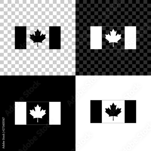 Canada flag icon isolated on black, white and transparent background. Vector Illustration