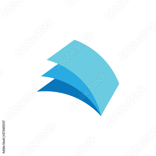 simple 3d gradient geometric paper notes logo vector