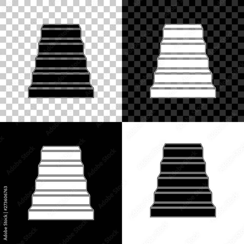 Staircase icon isolated on black, white and transparent background. Vector Illustration Staircase icon isolated on black, white and transparent background. Vector Illustration