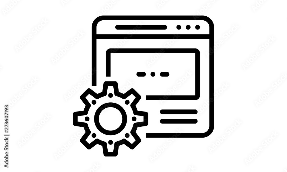 Browser setup icon for web management Browser setup icon for web management