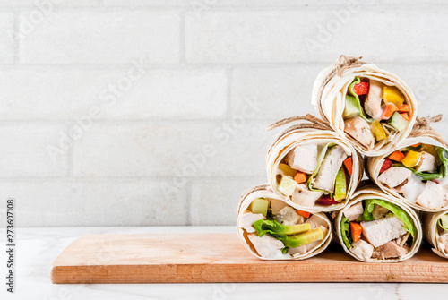 Obraz na płótnie Stack tortilla wraps sandwiches