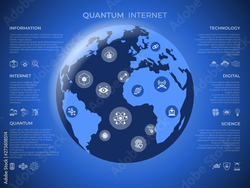 Quantum internet technology icons