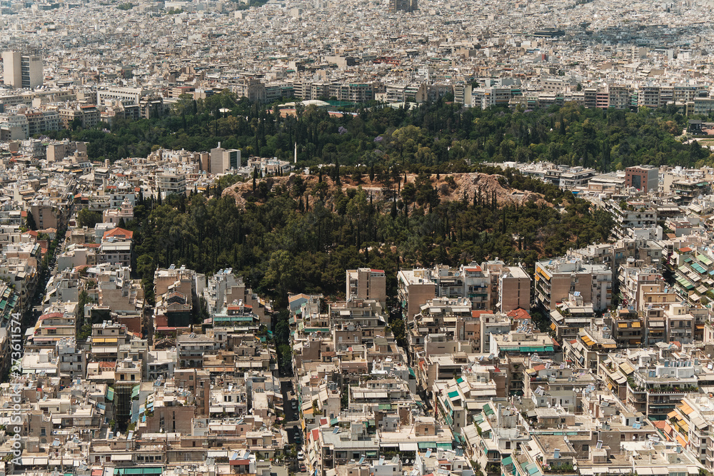 panorama of athens in a sunny day in the capital of Greece.