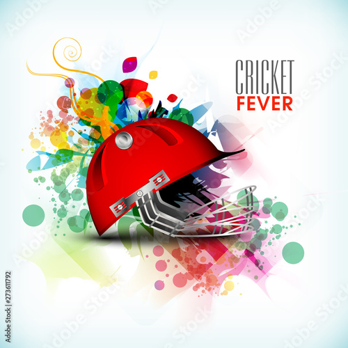 Cricket sports concept with batsman helmet.