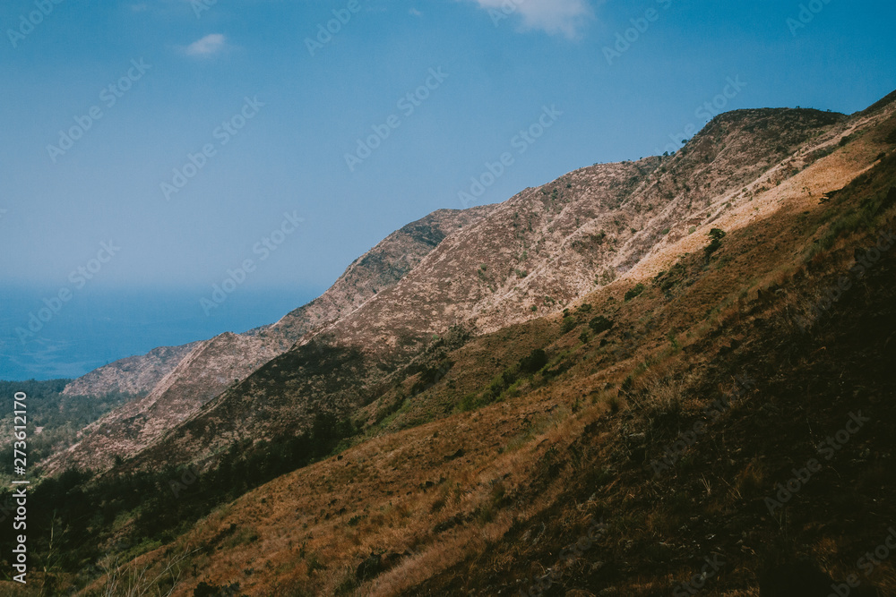 landscape with mountains and blue sky