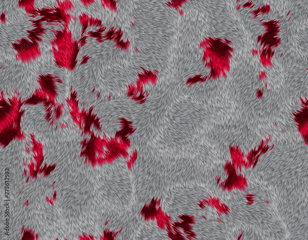 Grey animal fur with bright vine color random shape spots Grey animal fur with bright vine color random shape spots